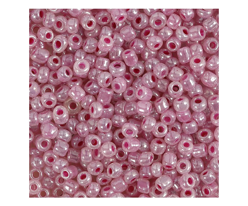 Rocaiperler str. 8/0,diam 3mm, hulstr. 0,6-1,0 - 25g - Pink