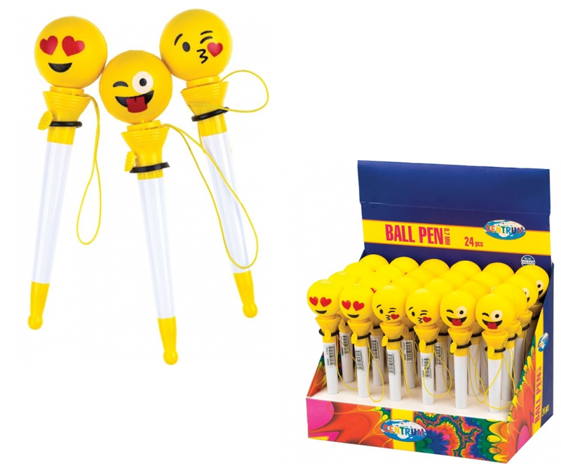 Kuglepen med Emoji Smiley - vælg mellem 3 forskellige