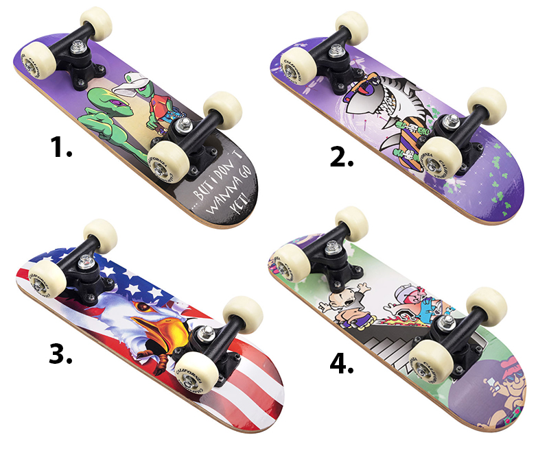 California mini skateboard 43 cm - vælg mellem 4 forskellige motiver