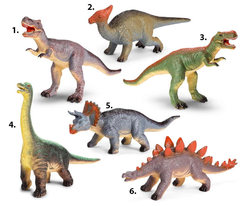 Blød dinosaurus 27-30 cm - Vælg mellem 6 forskellige