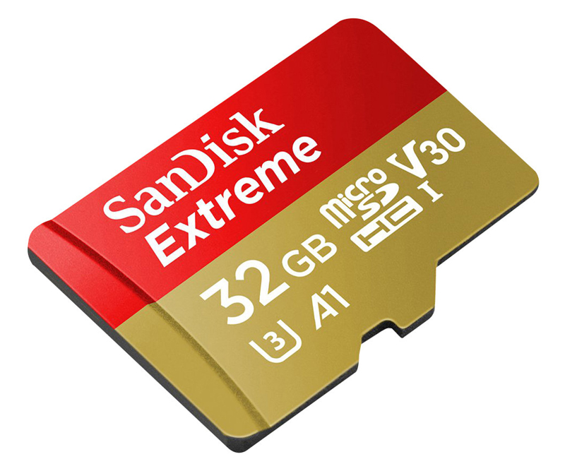 SanDisk Extreme microSDHC 32GB A1 / Video Class V30 / UHS-I U3 / Class10