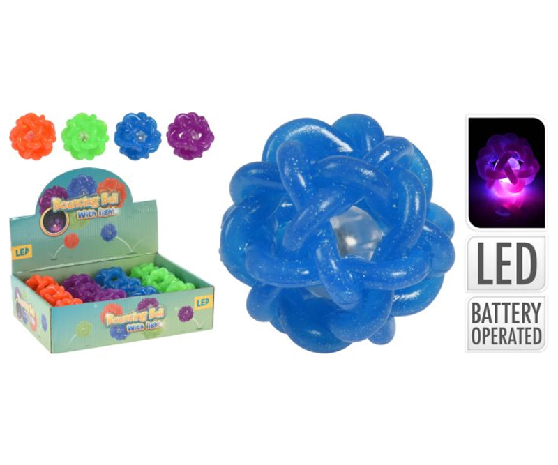 Hoppebold med glimmer og lys - vælg mellem 4 farver