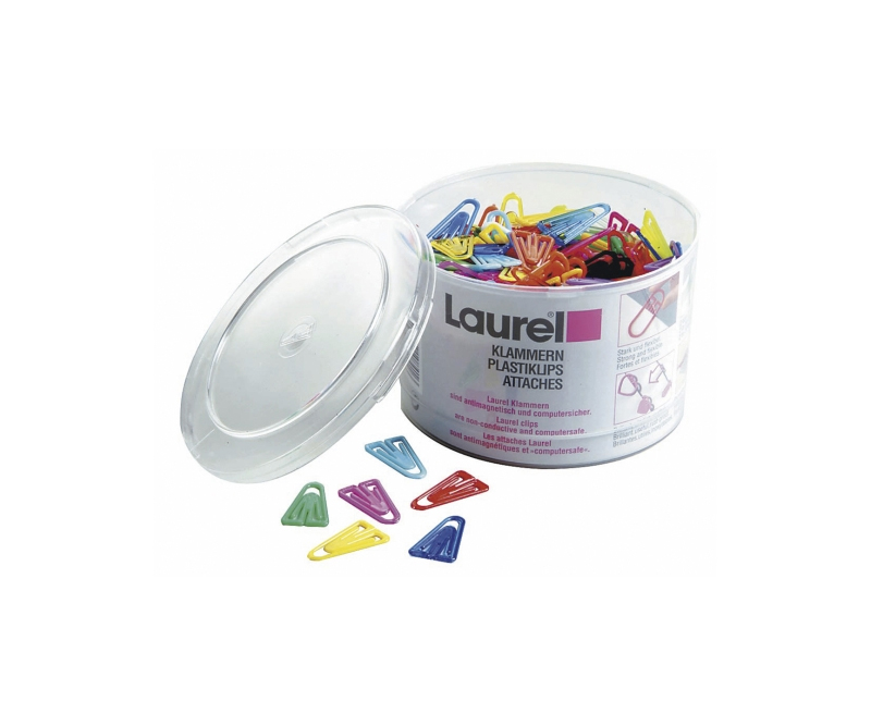 Plastikclips Laurel 25 mm - 500 stk - assorteret farver