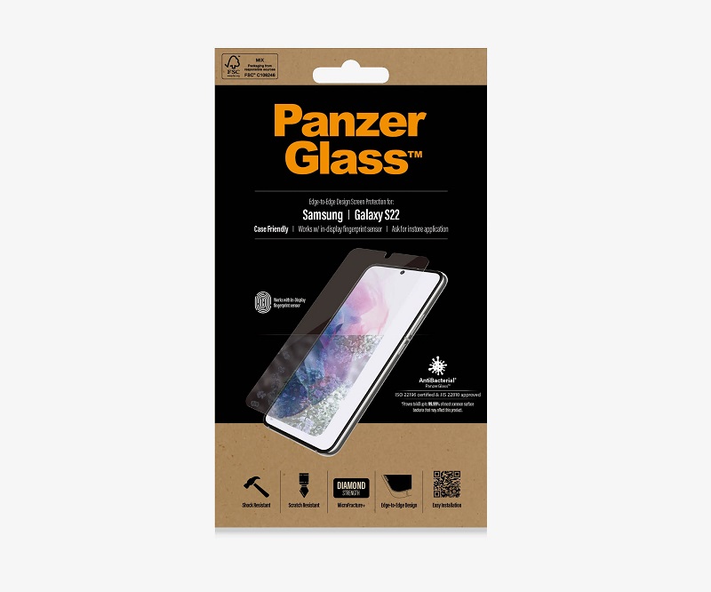 PanzerGlass Samsung Galaxy S22 Cover venlig - Sort