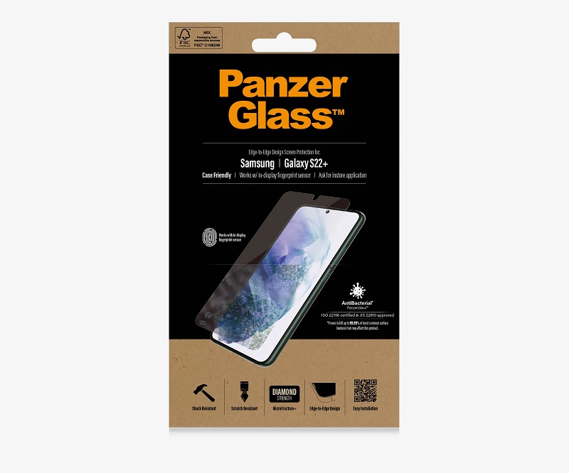 PanzerGlass Samsung Galaxy S22+ Cover venlig - Sort