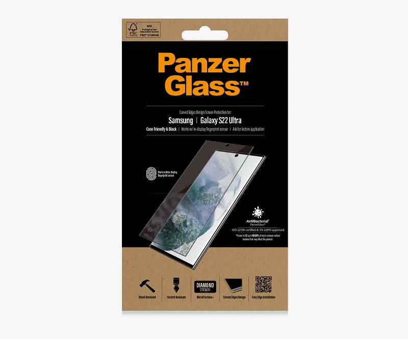 PanzerGlass Samsung Galaxy S22 Ultra Cover venlig - Sort