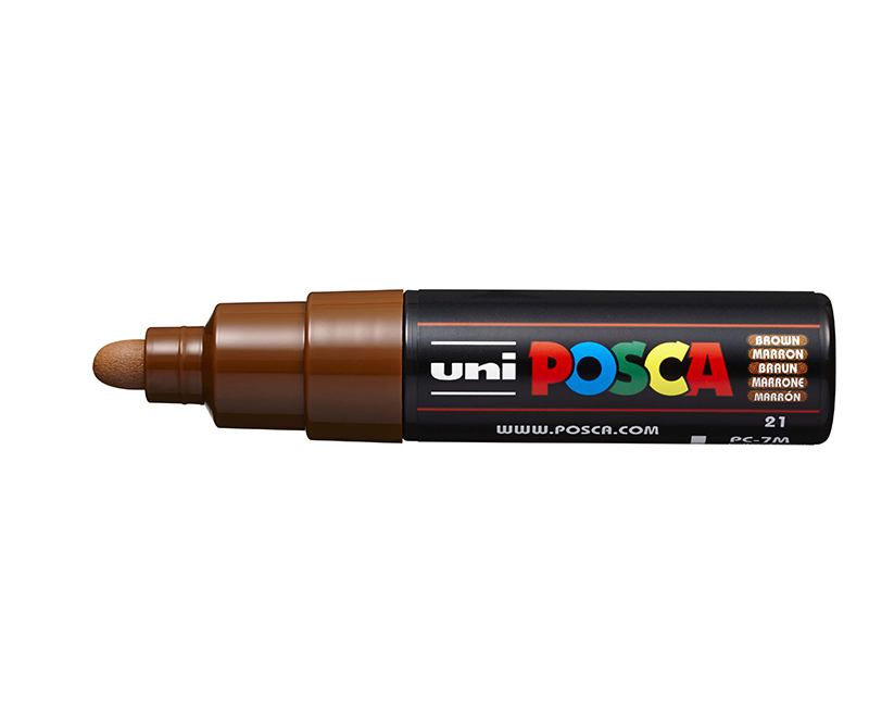 POSCA Tus PC-7M - 4,5 - 5,5 mm - Bullet tip - Brown