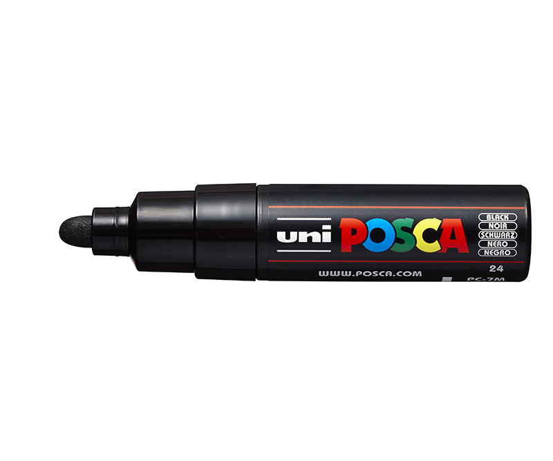 POSCA Tus PC-7M - 4,5 - 5,5 mm - Bullet tip - Black