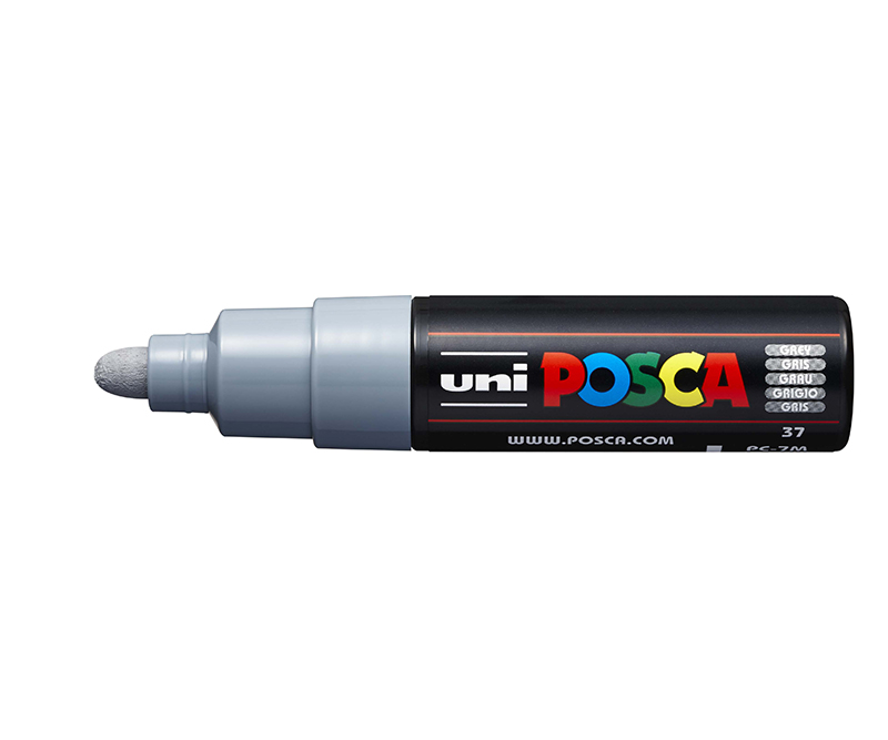 POSCA Tus PC-7M - 4,5 - 5,5 mm - Bullet tip - Grey