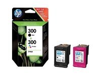 HP 300 Inkjet Sort / Tri-Color Combo Pack - 200 / 165 Sider