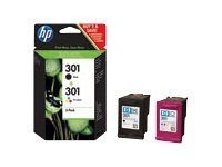 HP 301 Inkjet - Sort / Tri-Color Combo Pack - 190 / 165 Sider