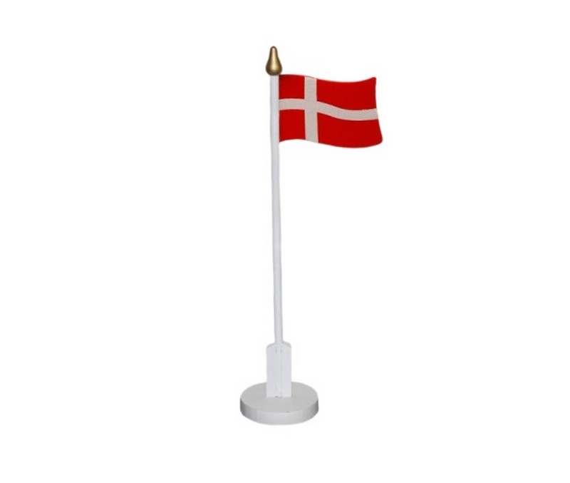 Dansk flag i træ - H 30 cm