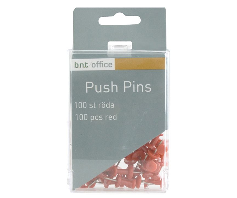 Tegnestifter/Push-pins 100 stk - Rød