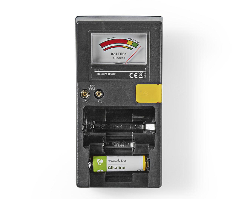 Nedis® Batteri Tester 9V - AA - AAA - Button Cell - C - D | Sort